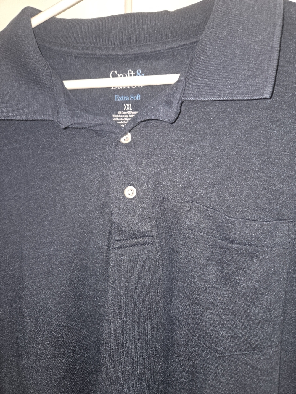Croft & barrow Men’s Navy Polo with Chest Pocket In Size XXL